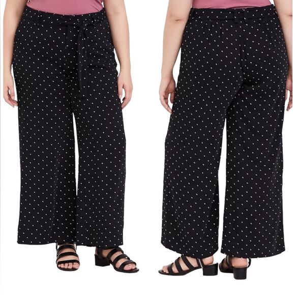 Torrid Polka Dot Black Wide Leg Office Dress Slacks Pants Plus Size 26 - Picture 1 of 10